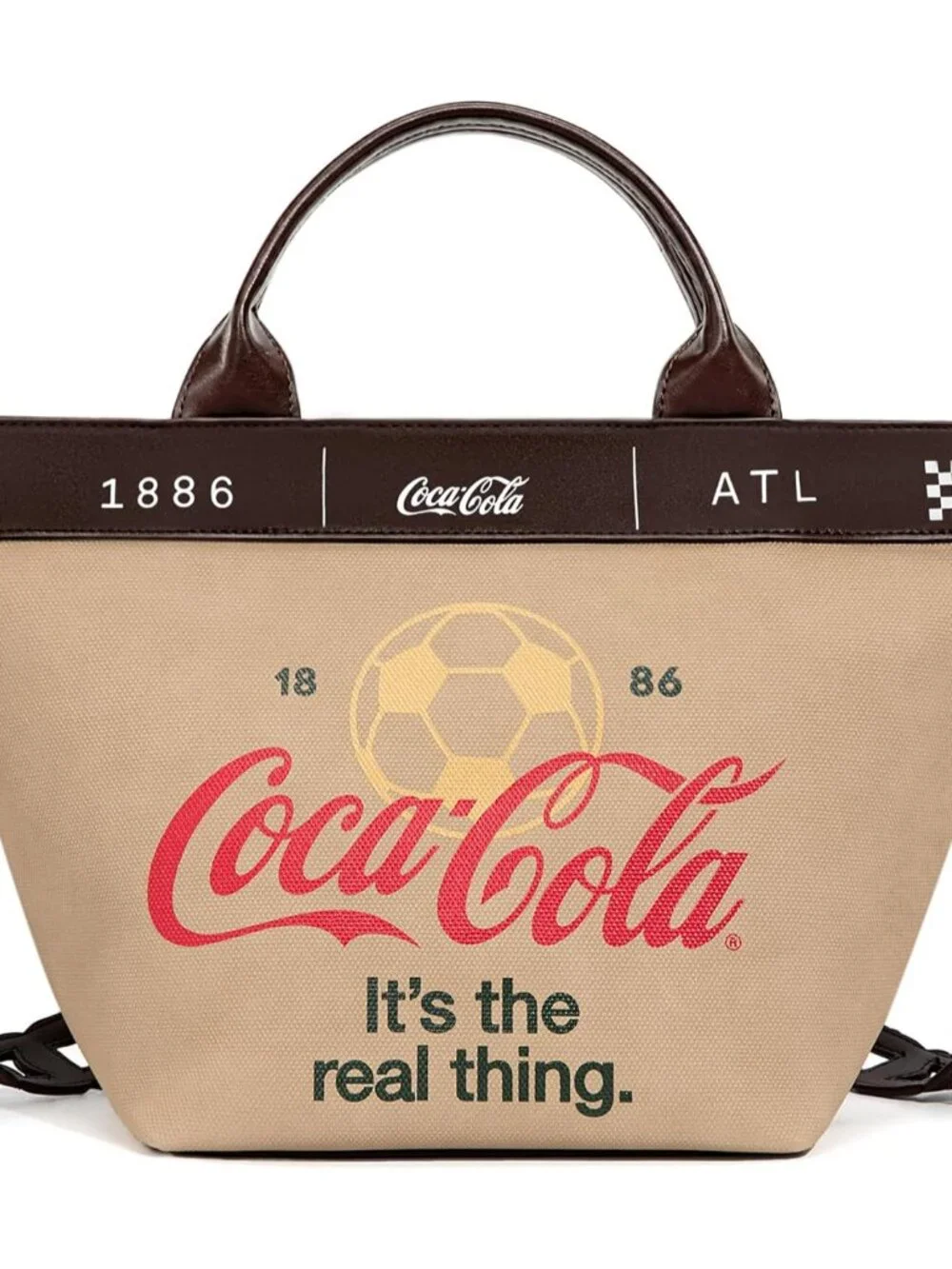 Coca-Cola Tote Bag for Women Soccer Style Hobo Bag Canvas Handbag with Detachabl